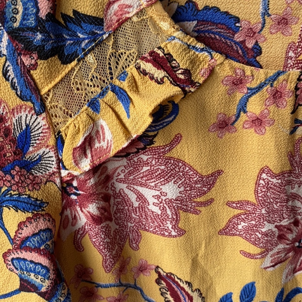 Xhilaration Floral Yellow Casual Dress, Size XS - Picture 4 of 6